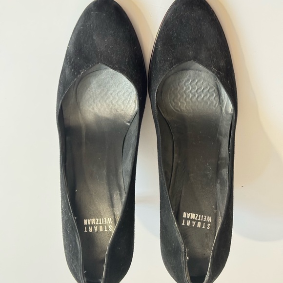Authentic Stuart Weitzman Black Suede  Almond Toe Women's Heels size 9.5 US - Picture 3 of 8